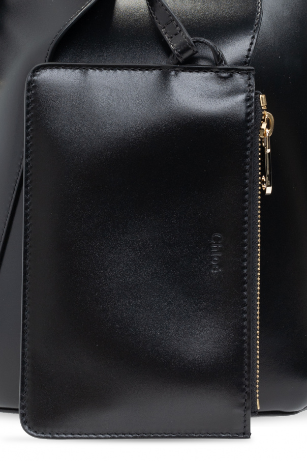 【関税&送料込】Chloe Black Leather Small Tulip Bucket Bag Chloé Black Leather Small Tulip Bucket Bag Nd Chloe Donna Tu